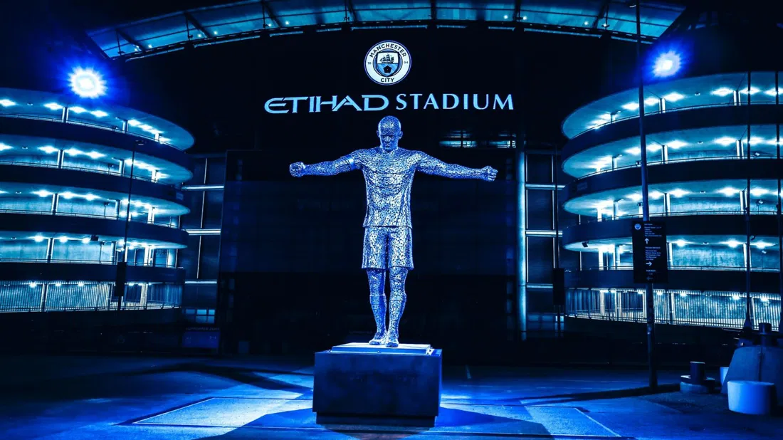 Kompany, Silva & Agüero Statues, Manchester